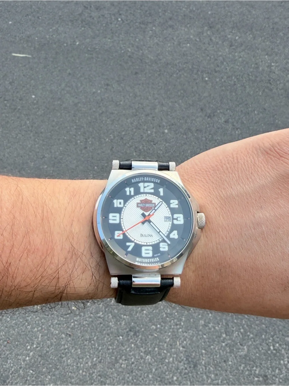 Bulova Harley-Davidson Men's Watch 43mm Stainless Steel Leather Strap 76B156
